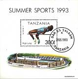 Známky Tanzánia 1993 Atletika neraz. hárček MNH - Kliknutím na obrázok zatvorte -
